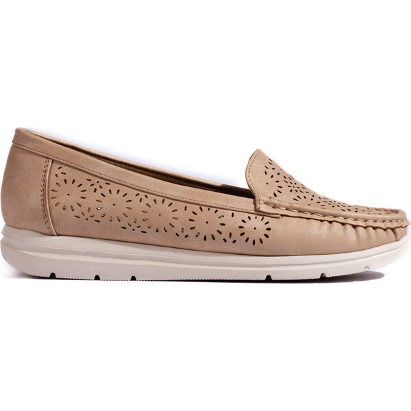 SHELOVET Tmavobéžové dierované mokasíny VE01KH 66148268