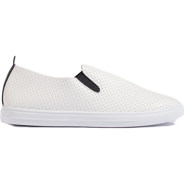 SHELOVET Biele dierkované slip-on tenisky 679W/B 66148280