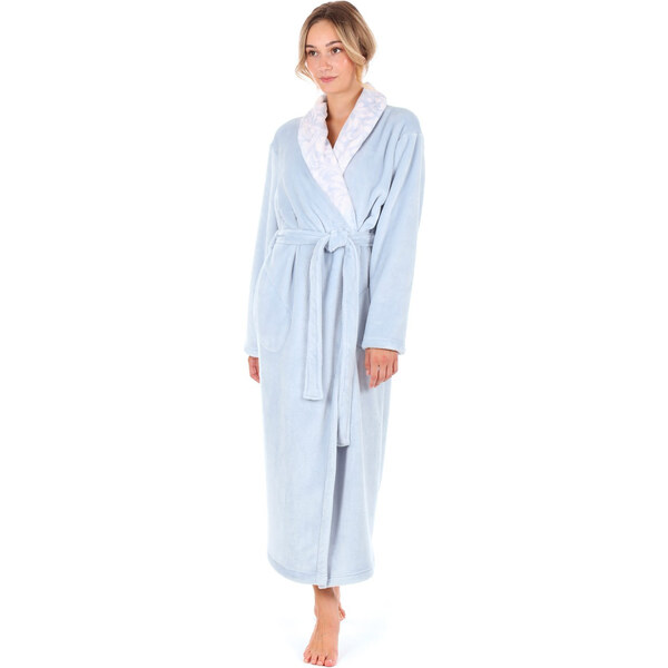 Dámsky župan Flora 2556 jednofarebný ľadovo modrý - Vestis 60298195