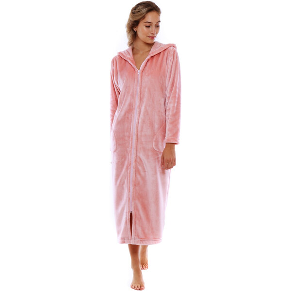 Pánsky župan Siena s kapucňou na zips 3656 pink pearl - Vestis 60298174