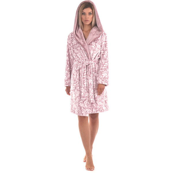 Dámsky župan Flora s kapucňou krátky 48564303 mauve mist - Vestis 60298207