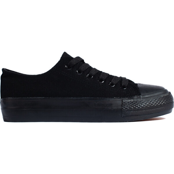 SHELOVET Čierne plátené tenisky XL33ALL.B 66148289