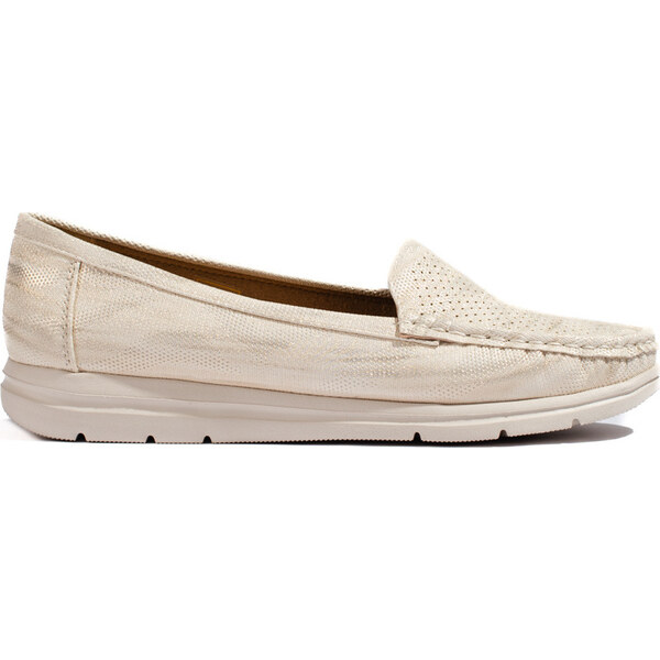 SHELOVET Béžové dierované mokasíny VE02BE 66148293