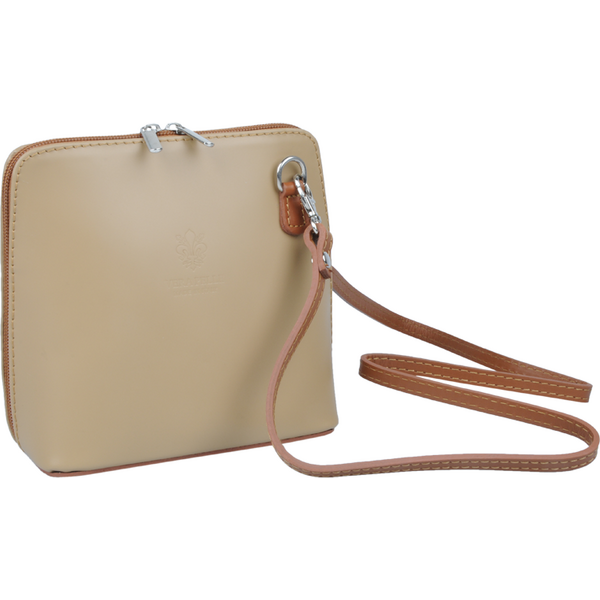 Hnedá kožená talianska crossbody kabelka Grana Cappuccino Camel 61689037