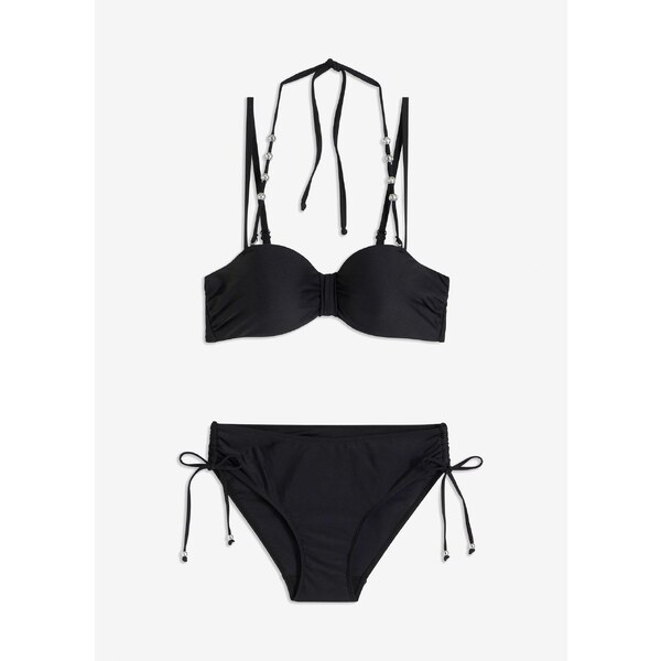 bonprix Bikiny s kosticami (2 dielna sada), farba čierna 44799079