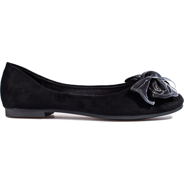 Goodin Semišové dámske baleríny s mašľou GD-FL835A-B 39552407