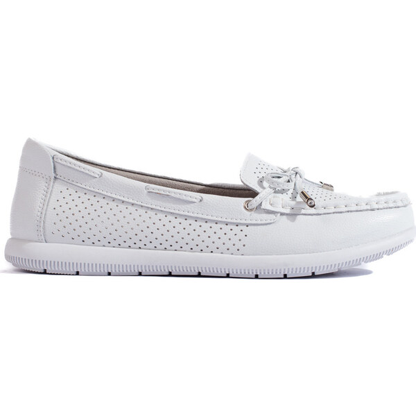 Goodin Biele kožené mokasíny GD-FT-98W 52671488