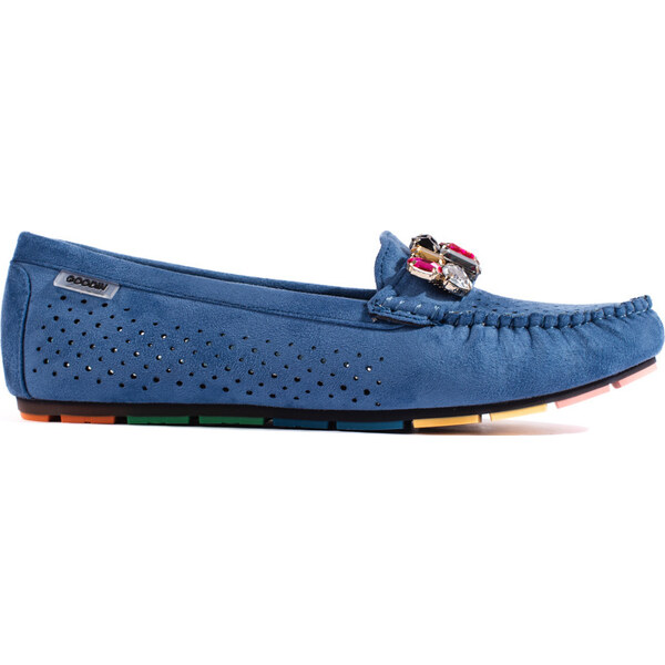 Goodin Tmavomodré mokasíny s kamienkami GD-FL677J.BL 52671942