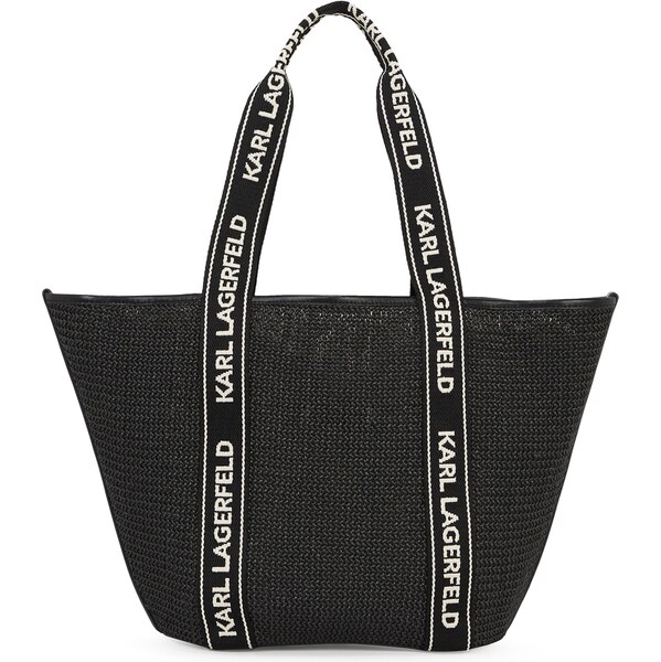 Karl Lagerfeld Plážová taška Essential čierna / biela 60982278