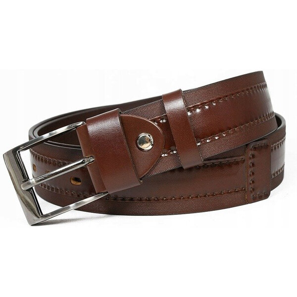 Štýlový pánsky opasok s jemnou textúrou a koženým prúžkom - Rovicky 61706449