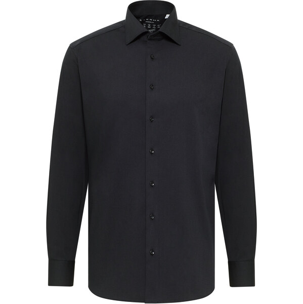 Strečová čierna košeľa ETERNA Modern Fit s nežehlivou úpravou 61898869