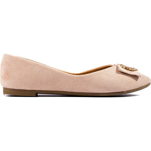 BASIC Béžové semišové baleríny so zdobením Potocki 23-23004BE 42769727