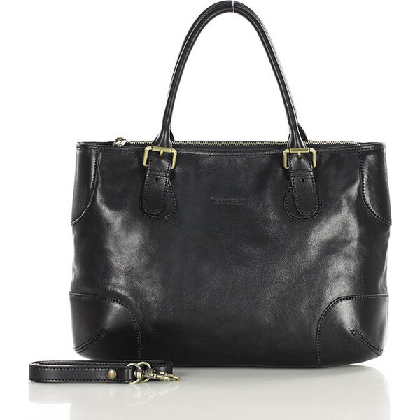 MARCO MAZZINI čierna kožená shopper kabelka (419c) 49825311