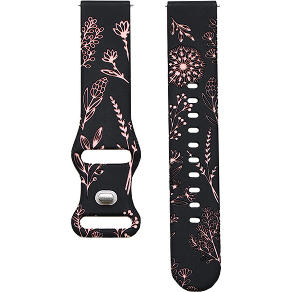 Madvell Silikónový remienok Púpava čierna s ružovou 22mm 61714591