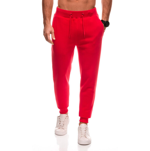 Edoti BASIC mens uniform sweatpants joggers - red 64668087