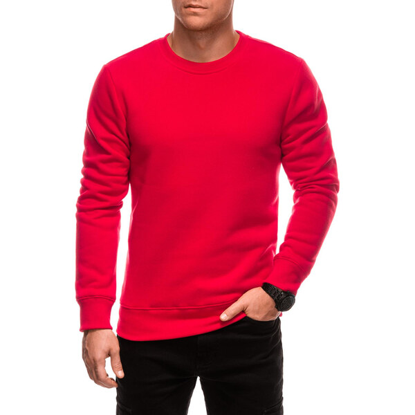 Edoti BASIC mens uniform round neck sweatshirt - red 64668098