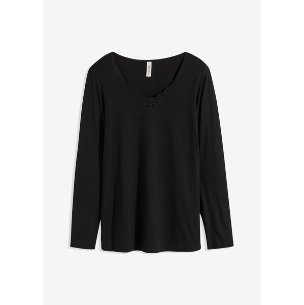 bonprix Pyžamové tričko z viskózy, farba čierna 61718570