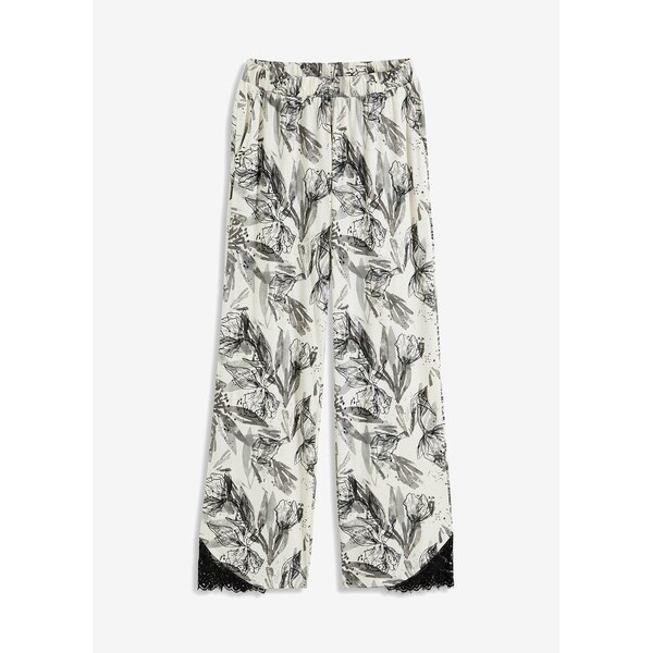 bonprix Pyžamové nohavice, široké, s viskózou, farba béžová 61718573