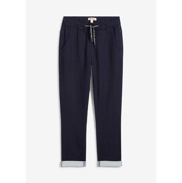 bonprix Mikinové džínsy s pohodlným pásom, stredá výška pásu, farba 61718944