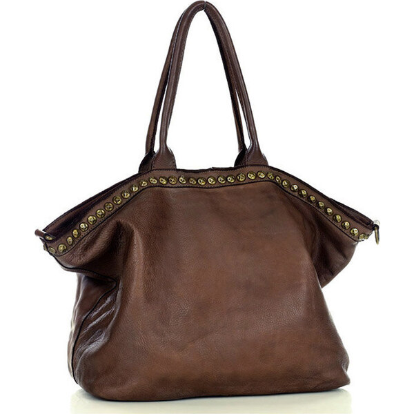 Genuine Leather MARCO MAZZINI Hnedá shopper bag s nitmi (v95f) 29045891