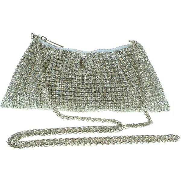 JOHN-C Strieborná luxusná spoločenská kabelka ANDY 61730223