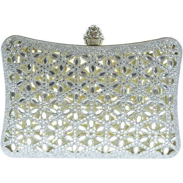 JOHN-C Strieborná luxusná spoločenská kabelka DARA 61730237