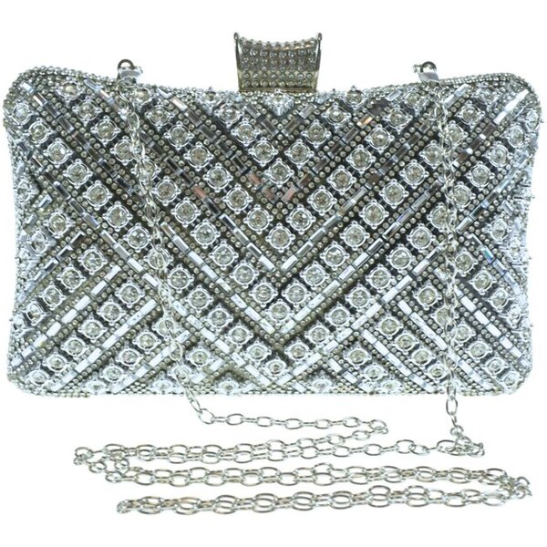 LESTA Čierno-strieborná luxusná spoločenská kabelka AMANDA 61730250