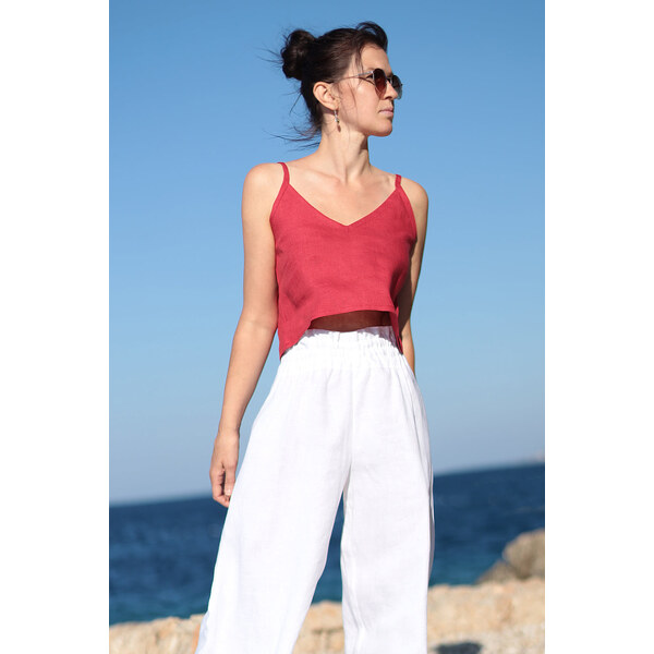 Lotika Linen Krátke ľanové tielko 63334342