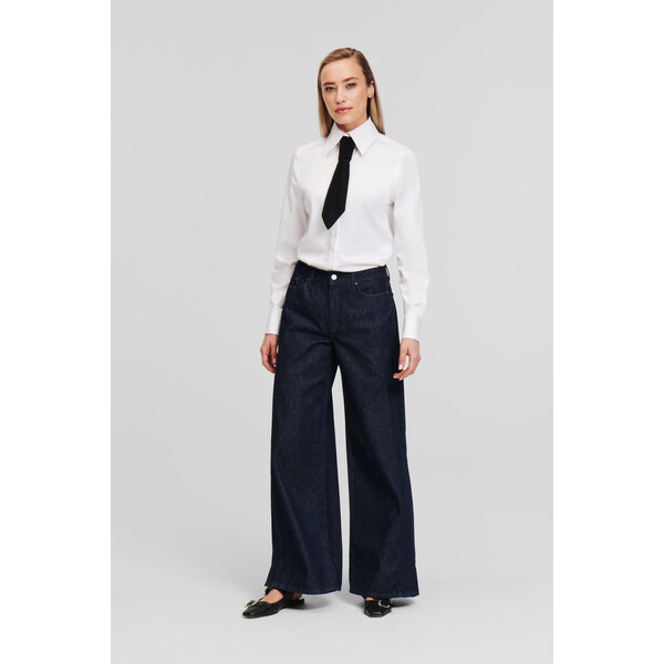 DŽÍNSY KARL LAGERFELD MID RISE WIDE LEG DENIM PANTS 55591141