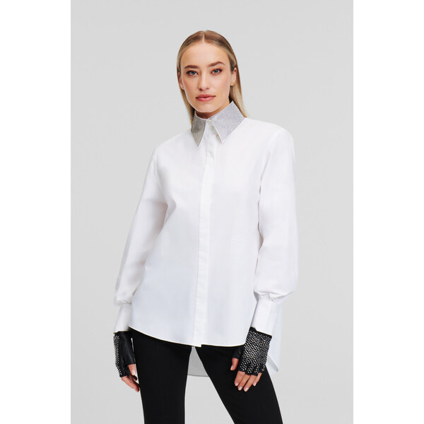 KOŠEĽA KARL LAGERFELD RHINESTONE COLLAR SHIRT 55591170
