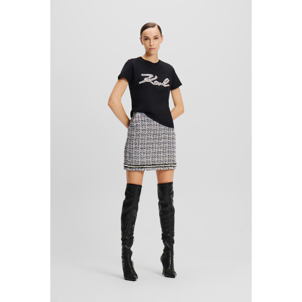 SUKŇA KARL LAGERFELD PEARL EMBELLISHED BOUCLE SKIRT 58512877