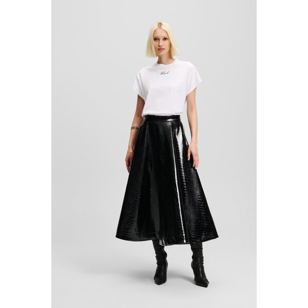 SUKŇA KARL LAGERFELD FAUX LEATHER CROC A LINE SKIRT 58512880
