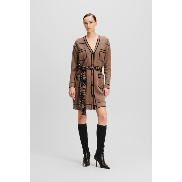 SVETER KARL LAGERFELD BRANDED BELTED CARDIGAN 60519347