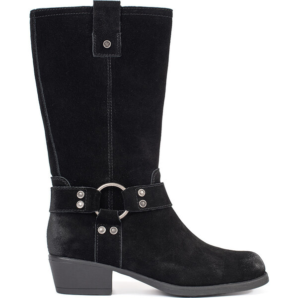 BASIC Čierne kožené dámske kovbojky Sergio Leone, podpätok 4 cm KZ265 58402867