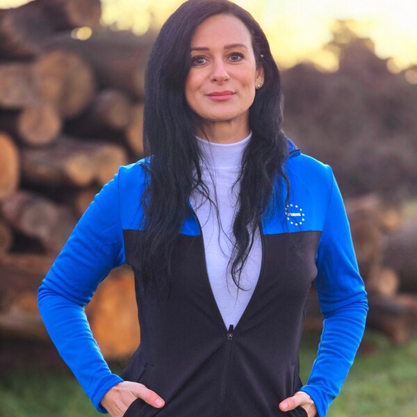 TERMOVEL Čierno-modrá dámska funkčná mikina s potlačou 65151355