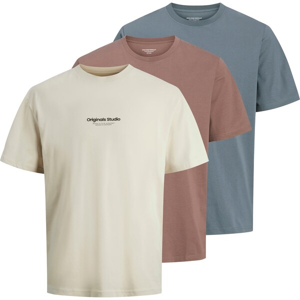 JACK & JONES Tričko JORVESTERBRO zafírová / hnedá / čierna / šedobiela 61984401