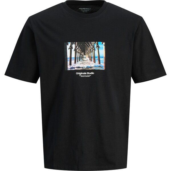 JACK & JONES Tričko JORVESTERBRO azúrová / kaki / čierna / biela 62468698