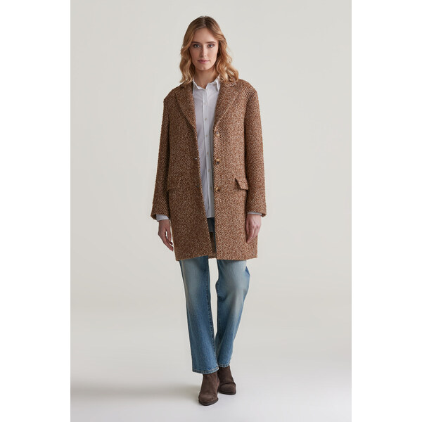 KABÁT GANT HERITAGE HERRINGBONE COAT CACAO 62976276