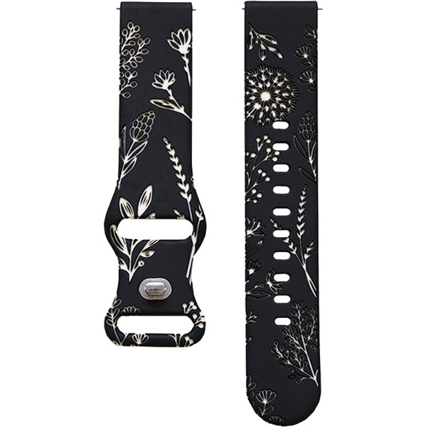 Madvell Silikónový remienok Púpava čierna s bielou 22mm 61753231