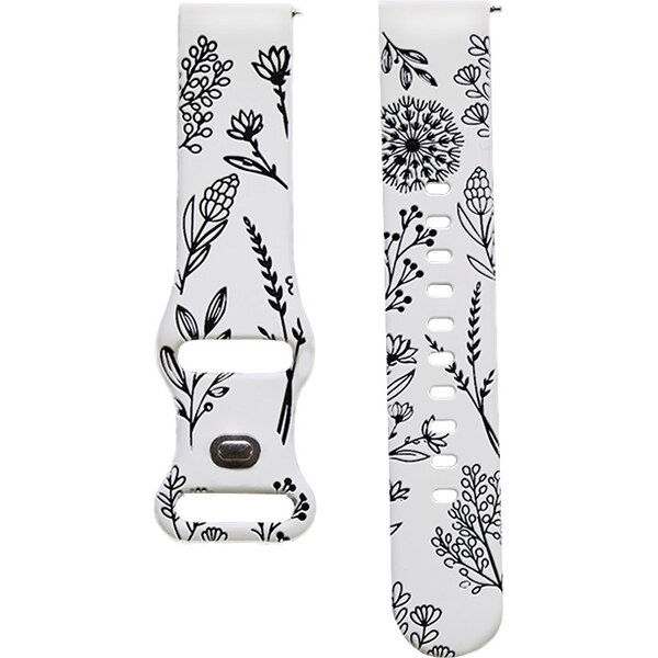 Madvell Silikónový remienok Púpava biela s čiernou 22mm 61753232