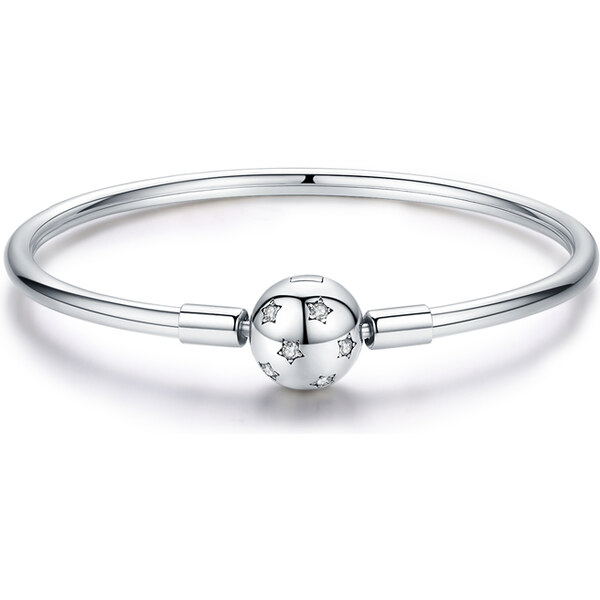 Ligot Strieborný náramok gulička s hviezdami 60491133