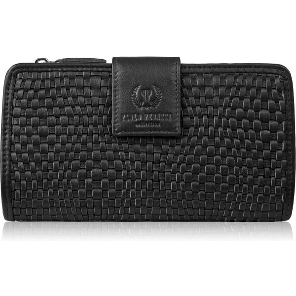 Paolo Peruzzi Dámska kožená peňaženka s veľkým opletením AY-08-BL | 61754633