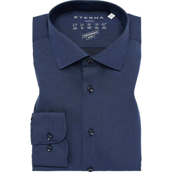 Strečová modrá košeľa ETERNA Slim Fit s nežehlivou úpravou 61898871