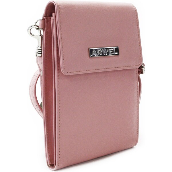 Arwel Svetloružová kožená klopnová kabelka 213-4228-71 66066010