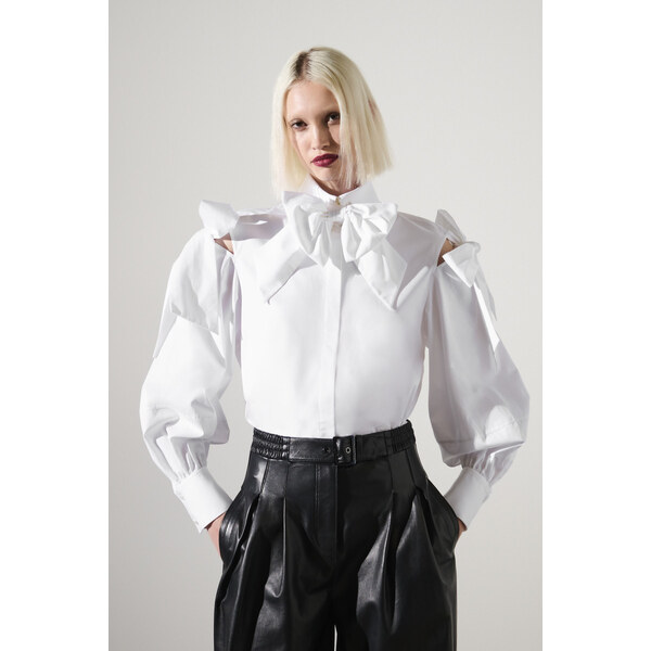 KOŠEĽA KARL LAGERFELD BOW DETAIL POPLIN SHIRT 57740821