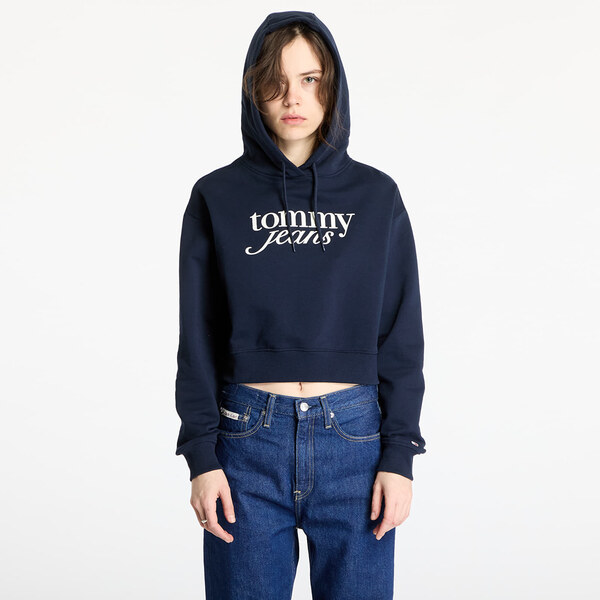 Tommy Hilfiger Mikina Tommy Jeans Relaxed Cropped Script Hoodie Blue L 61786361