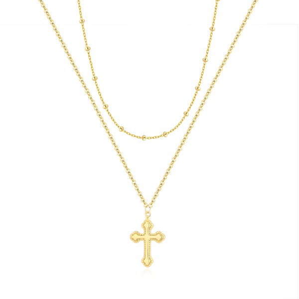 Olivie Dva stříbrné náhrdelníky KŘÍŽEK GOLD 9338 64818287