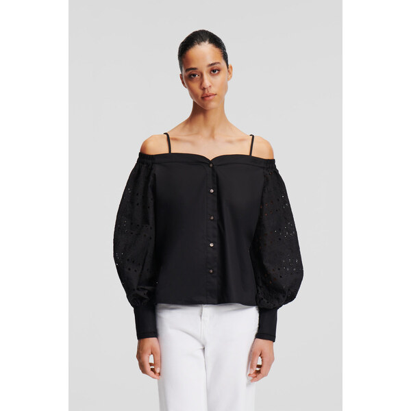 BLÚZKA KARL LAGERFELD OFF SHOULDER EMBROIDERY TOP 53046767