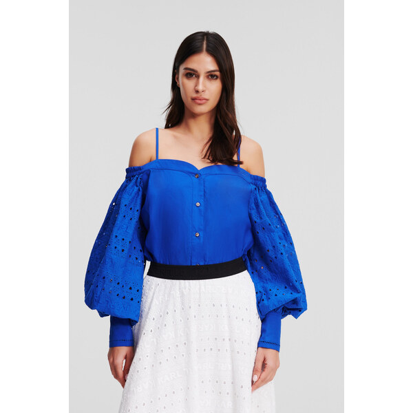 BLÚZKA KARL LAGERFELD OFF SHOULDER EMBROIDERY TOP 53046768