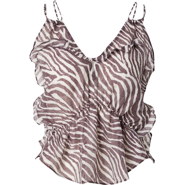 IRO Top čokoládová / šedobiela 63156068